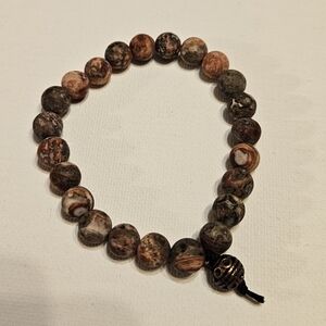 LEOPARD JASPER Beaded Stretch Bracelet ♡ Handmade ♡ NWOT